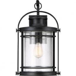 Booker 1-Light Black Outdoor Wall Lantern Sconce by Quoizel -Quoizel Sales mystic black quoizel outdoor sconces bkr8410k 4f 1000