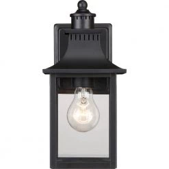 Chancellor 1-Light Black Outdoor Wall Lantern Sconce by Quoizel -Quoizel Sales mystic black quoizel outdoor sconces ccr8406k 4f 1000