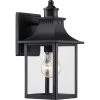 Chancellor 1-Light Black Outdoor Wall Lantern Sconce by Quoizel -Quoizel Sales mystic black quoizel outdoor sconces ccr8406k 64 1000