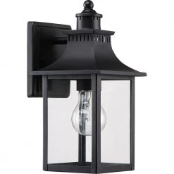 Chancellor 1-Light Black Outdoor Wall Lantern Sconce by Quoizel -Quoizel Sales mystic black quoizel outdoor sconces ccr8406k c3 1000
