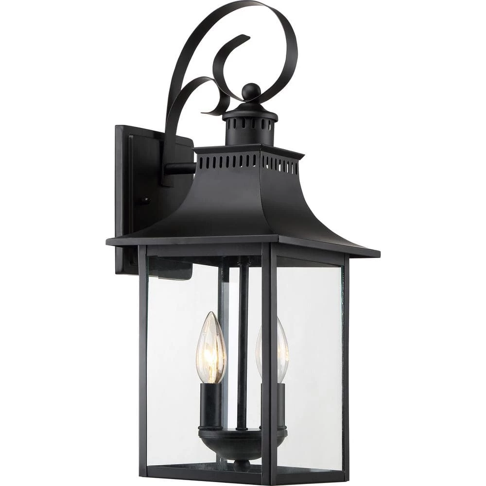 Chancellor 1-Light Mystic Black Outdoor Wall Lantern Sconce by Quoizel 3 Chancellor 1-Light Mystic Black Outdoor Wall Lantern Sconce by Quoizel