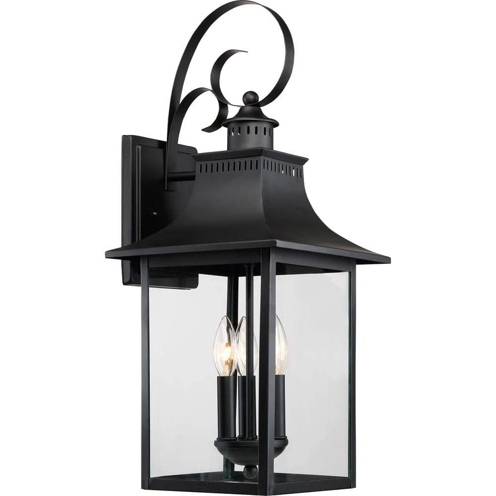 Chancellor 1-Light Mystic Black Outdoor Wall Lantern Sconce by Quoizel 3 Chancellor 1-Light Mystic Black Outdoor Wall Lantern Sconce by Quoizel
