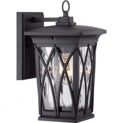 Grover 1-Light Black Outdoor Wall Lantern Sconce by Quoizel