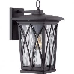 Grover 1-Light Black Outdoor Wall Lantern Sconce by Quoizel