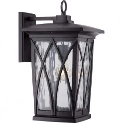 Grover 1-Light Black Outdoor Wall Lantern Sconce by Quoizel