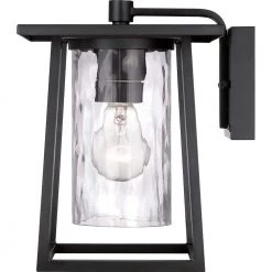 Lodge 1-Light Black Outdoor Wall Lantern Sconce by Quoizel -Quoizel Sales mystic black quoizel outdoor sconces ldg8408k 1f 1000
