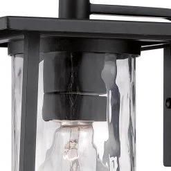 Lodge 1-Light Black Outdoor Wall Lantern Sconce by Quoizel -Quoizel Sales mystic black quoizel outdoor sconces ldg8408k 40 1000