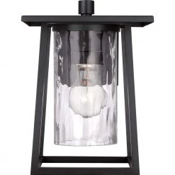 Lodge 1-Light Black Outdoor Wall Lantern Sconce by Quoizel -Quoizel Sales mystic black quoizel outdoor sconces ldg8408k 4f 1000