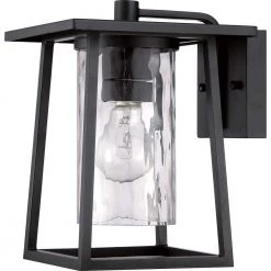 Lodge 1-Light Black Outdoor Wall Lantern Sconce by Quoizel -Quoizel Sales mystic black quoizel outdoor sconces ldg8408k c3 1000