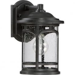 Marblehead 1-Light Black Outdoor Wall Lantern Sconce by Quoizel -Quoizel Sales mystic black quoizel outdoor sconces mbh8407k c3 1000