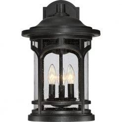 Marblehead 1-Light Mystic Black Outdoor Wall Lantern Sconce by Quoizel -Quoizel Sales mystic black quoizel outdoor sconces mbh8411k 4f 1000