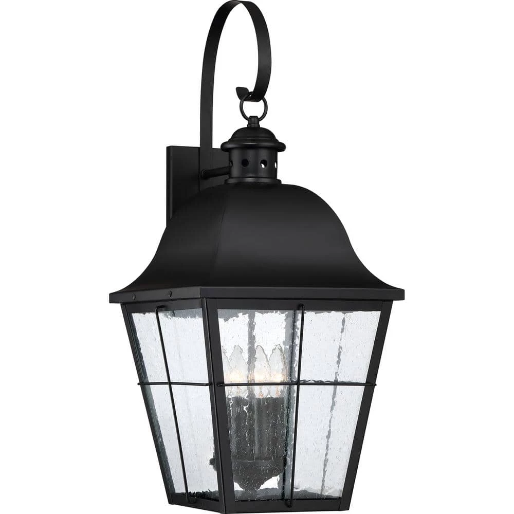 Millhouse 1-Light Mystic Black Outdoor Wall Lantern Sconce by Quoizel 3 Millhouse 1-Light Mystic Black Outdoor Wall Lantern Sconce by Quoizel