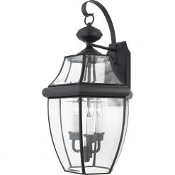 Newbury 1-Light Mystic Black Outdoor Wall Lantern Sconce by Quoizel
