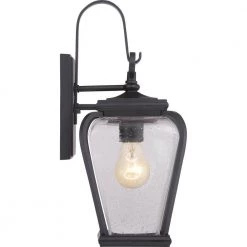Province 1-Light Black Outdoor Wall Lantern Sconce by Quoizel -Quoizel Sales mystic black quoizel outdoor sconces prv8406k 1f 1000