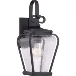 Province 1-Light Black Outdoor Wall Lantern Sconce by Quoizel -Quoizel Sales mystic black quoizel outdoor sconces prv8406k c3 1000