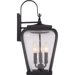 Province 1-Light Mystic Black Outdoor Wall Lantern Sconce by Quoizel -Quoizel Sales mystic black quoizel outdoor sconces prv8409k 1f 1000