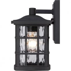 Stonington 1-Light Black Outdoor Wall Lantern Sconce by Quoizel -Quoizel Sales mystic black quoizel outdoor sconces snn8406k 1f 1000