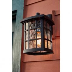 Stonington 1-Light Black Outdoor Wall Lantern Sconce by Quoizel -Quoizel Sales mystic black quoizel outdoor sconces snn8406k 76 1000