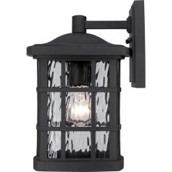 Stonington 1-Light Black Outdoor Wall Lantern Sconce by Quoizel -Quoizel Sales mystic black quoizel outdoor sconces snn8408k 1f 1000