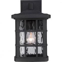 Stonington 1-Light Black Outdoor Wall Lantern Sconce by Quoizel -Quoizel Sales mystic black quoizel outdoor sconces snn8408k 4f 1000