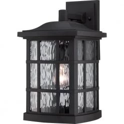 Stonington 1-Light Black Outdoor Wall Lantern Sconce by Quoizel