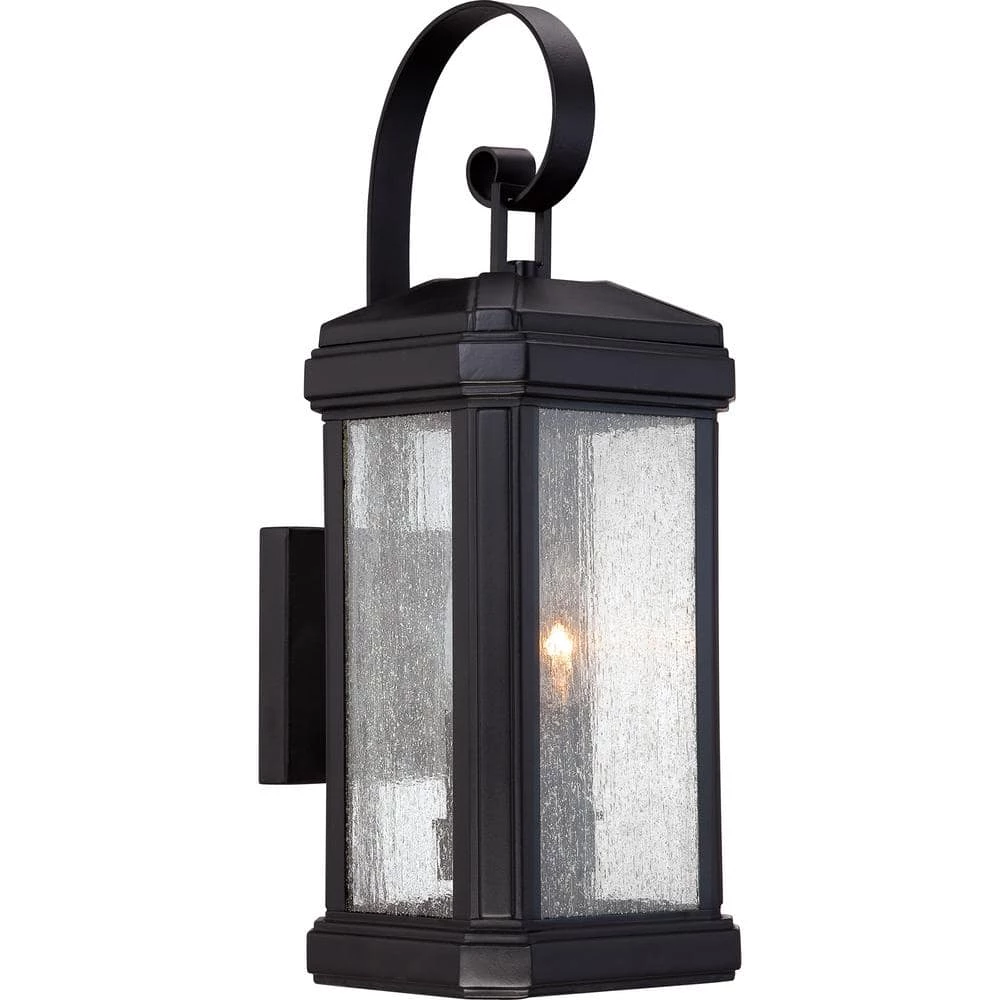 Trumbull 1-Light Mystic Black Outdoor Wall Lantern Sconce by Quoizel 3 Trumbull 1-Light Mystic Black Outdoor Wall Lantern Sconce by Quoizel