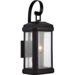 Trumbull 1-Light Mystic Black Outdoor Wall Lantern Sconce by Quoizel