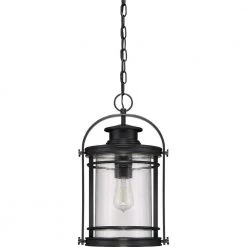 Booker 1-Light Mystic Black Lantern Pendant Light by Quoizel -Quoizel Sales mystic black quoizel pendant lights bkr1510k c3 1000