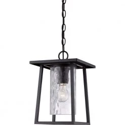 Lodge 1-Light Mystic Black Lantern Pendant Light by Quoizel