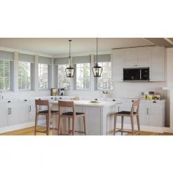 Province 3-Light Mystic Black Lantern Pendant with Clear Seeded Glass by Quoizel -Quoizel Sales mystic black quoizel pendant lights prv1509k 31 1000