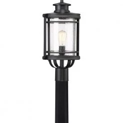 Booker 1-Light Mystic Black Outdoor Post Lantern by Quoizel -Quoizel Sales mystic black quoizel post light sets bkr9010k 1f 1000