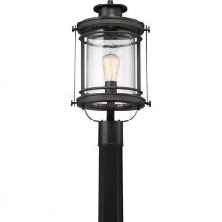 Booker 1-Light Mystic Black Outdoor Post Lantern by Quoizel -Quoizel Sales mystic black quoizel post light sets bkr9010k 4f 1000