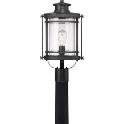 Booker 1-Light Mystic Black Outdoor Post Lantern by Quoizel -Quoizel Sales mystic black quoizel post light sets bkr9010k c3 1000
