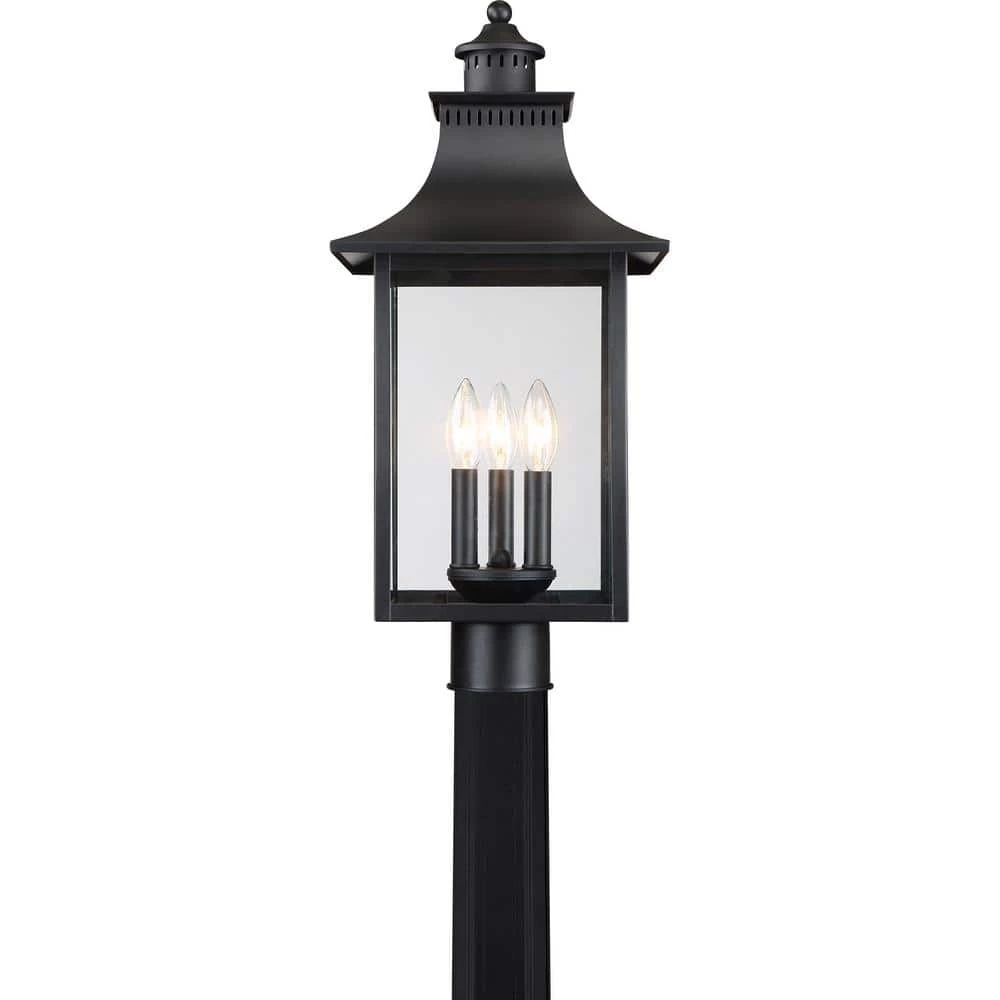 Chancellor 1-Light Mystic Black Outdoor Post Lantern by Quoizel 7 Chancellor 1-Light Mystic Black Outdoor Post Lantern by Quoizel - Image 5