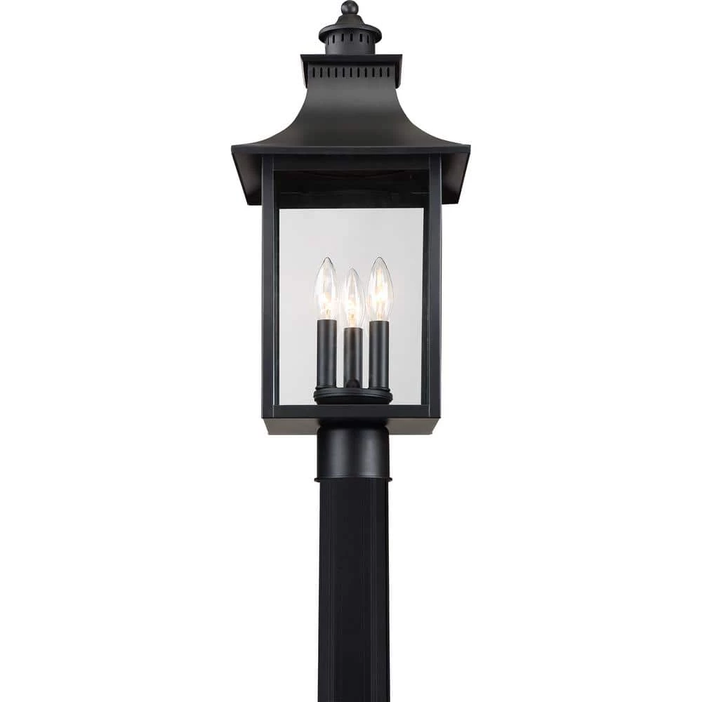 Chancellor 1-Light Mystic Black Outdoor Post Lantern by Quoizel 8 Chancellor 1-Light Mystic Black Outdoor Post Lantern by Quoizel - Image 6