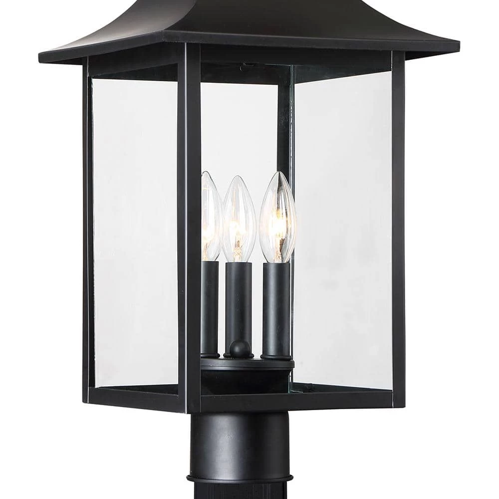 Chancellor 1-Light Mystic Black Outdoor Post Lantern by Quoizel 4 Chancellor 1-Light Mystic Black Outdoor Post Lantern by Quoizel - Image 2