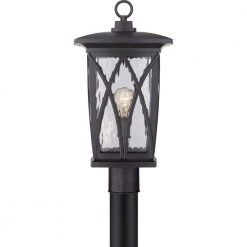 Grover 1-Light Mystic Black Outdoor Post Lantern by Quoizel -Quoizel Sales mystic black quoizel post light sets gvr9010k 1f 1000