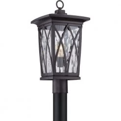 Grover 1-Light Mystic Black Outdoor Post Lantern by Quoizel -Quoizel Sales mystic black quoizel post light sets gvr9010k 4f 1000
