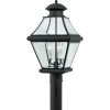 Rutledge 1-Light Mystic Black Outdoor Post Lantern by Quoizel -Quoizel Sales mystic black quoizel post light sets rj9011k 64 1000