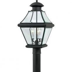 Rutledge 1-Light Mystic Black Outdoor Post Lantern by Quoizel