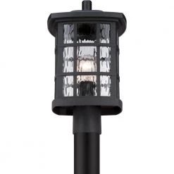 Stonington 1-Light Mystic Black Outdoor Post Lantern by Quoizel 14 Stonington 1-Light Mystic Black Outdoor Post Lantern by Quoizel -Quoizel Sales mystic black quoizel post light sets snn9009k 1f 1000