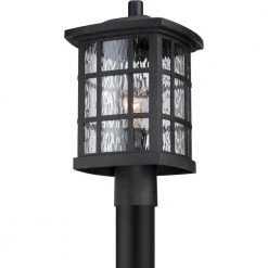 Stonington 1-Light Mystic Black Outdoor Post Lantern by Quoizel 15 Stonington 1-Light Mystic Black Outdoor Post Lantern by Quoizel -Quoizel Sales mystic black quoizel post light sets snn9009k 44 1000