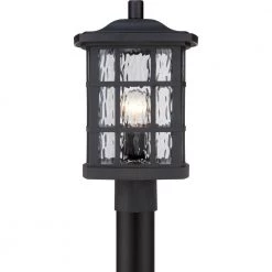Stonington 1-Light Mystic Black Outdoor Post Lantern by Quoizel 13 Stonington 1-Light Mystic Black Outdoor Post Lantern by Quoizel -Quoizel Sales mystic black quoizel post light sets snn9009k 4f 1000