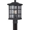 Stonington 1-Light Mystic Black Outdoor Post Lantern by Quoizel