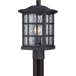 Stonington 1-Light Mystic Black Outdoor Post Lantern by Quoizel