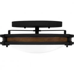 Gainsborough 15 in. 3-Light Natural Iron Flush Mount by Quoizel -Quoizel Sales natural iron quoizel flush mount lights qfl5610ni 1f 1000