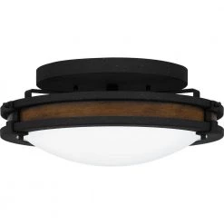 Gainsborough 15 in. 3-Light Natural Iron Flush Mount by Quoizel