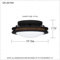 Gainsborough 15 in. 3-Light Natural Iron Flush Mount by Quoizel -Quoizel Sales natural iron quoizel flush mount lights qfl5610ni 76 1000