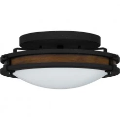 Gainsborough 15 in. 3-Light Natural Iron Flush Mount by Quoizel -Quoizel Sales natural iron quoizel flush mount lights qfl5610ni c3 1000
