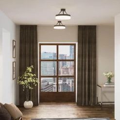 Cohen Oil Rubbed Bronze LED Semi-Flush Mount by Quoizel -Quoizel Sales oil rubbed bronze quoizel flush mount lights pcoh1716oi 44 1000